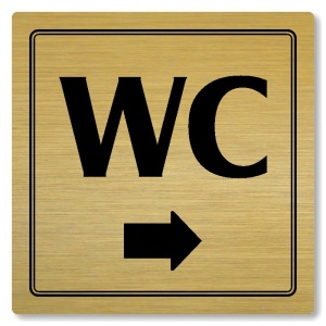 WC vpravo, 148x148mm, zlatá, Utah